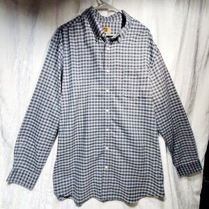 Foundry Shirt Adult 2XLT Gray Plaid Comfort Classic Long Sleeve Casual Men